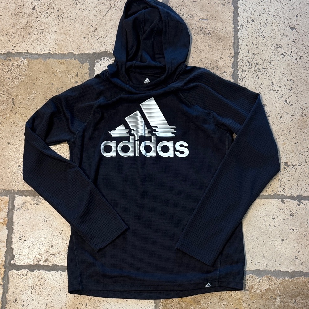 Adidas Navy Hoodie with White Logo